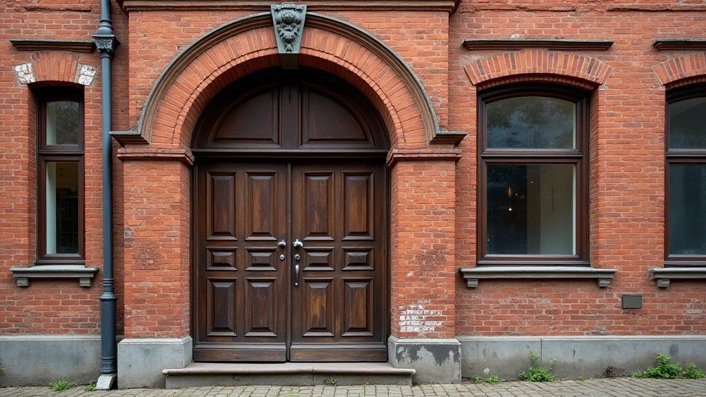 Dekoratīvi ķieģeļi un ozola trīmumi vēsturiskās tekstilrūpniecas fasādes detaļās